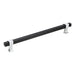 Richelieu 8747 Modern Metal Appliance Pull - Matte Black and Chrome / 15’’ - Appliance Pull