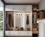 Richelieu 8997 knurled cabinet pull installed in a modern closet space