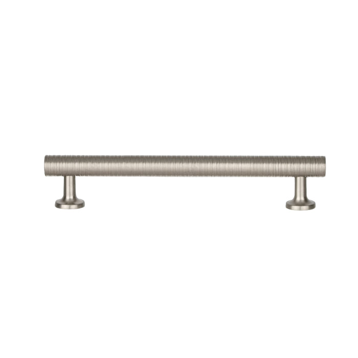 Richelieu 9208 spiral cabinet pull in brushed nickel front view