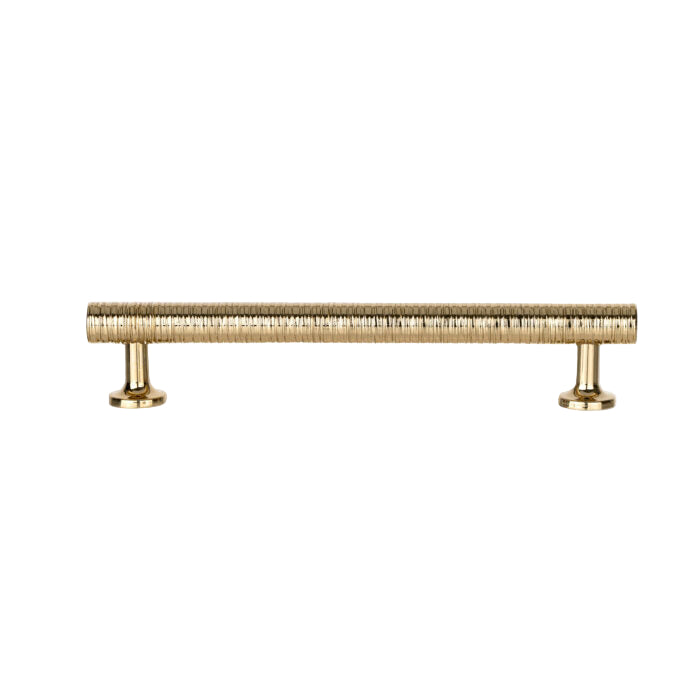 Richelieu 9208 spiral cabinet pull in polished gold front view