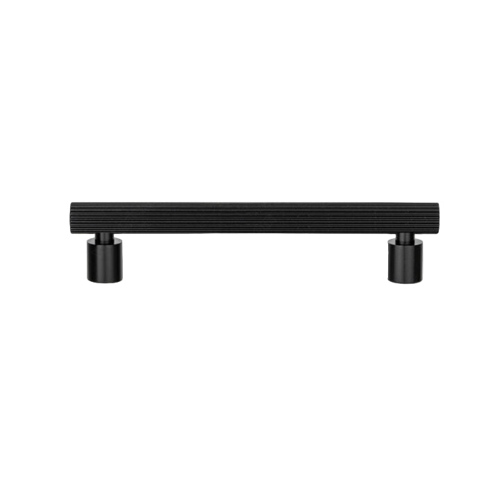 Richelieu 9730 fluted cabinet pull in black front view