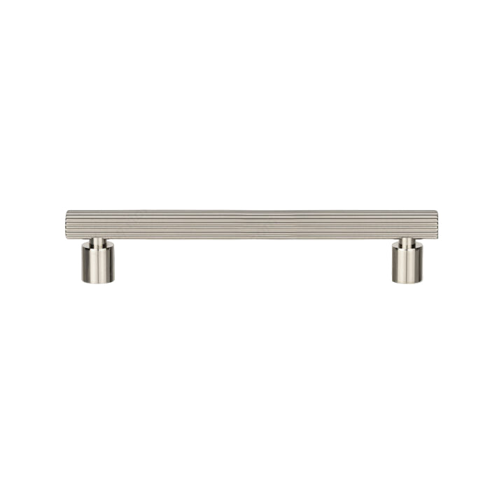 Richelieu 9730 fluted cabinet pull in brushed nickel front view