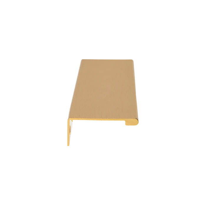 Richelieu 9898 aluminum edge pull in satin gold side profile view