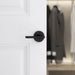 Weiser Halifax Dummy Lever Matte Black Installed on Interior Closet Door