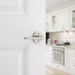 Modern interior door with Weiser Halifax satin nickel door lever