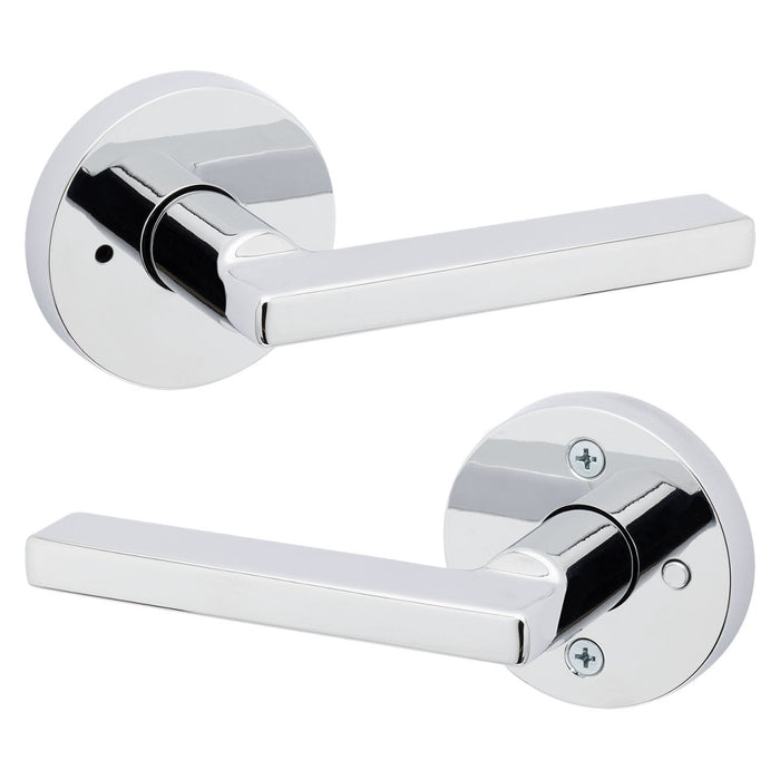 Weiser Halifax Privacy Door Lever Round Polished Chrome Modern Bathroom Door Handle