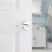 Weiser Halifax Privacy Lever Installed on Modern Bathroom Door