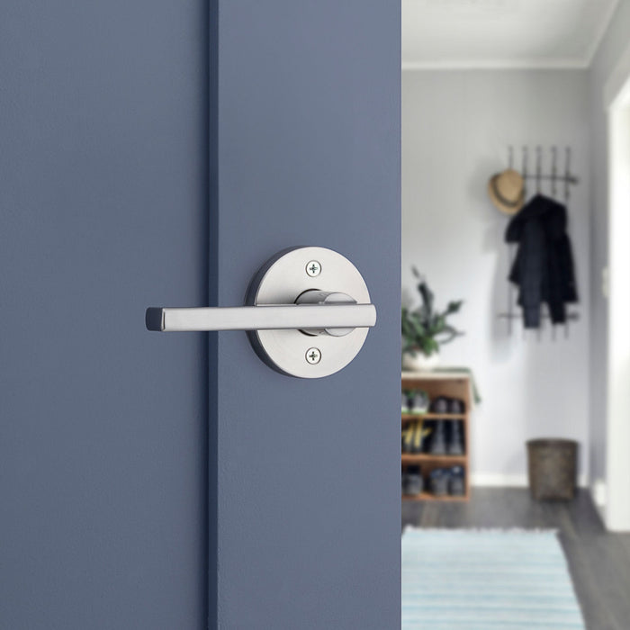 Modern interior door with Weiser Halifax square dummy lever handle