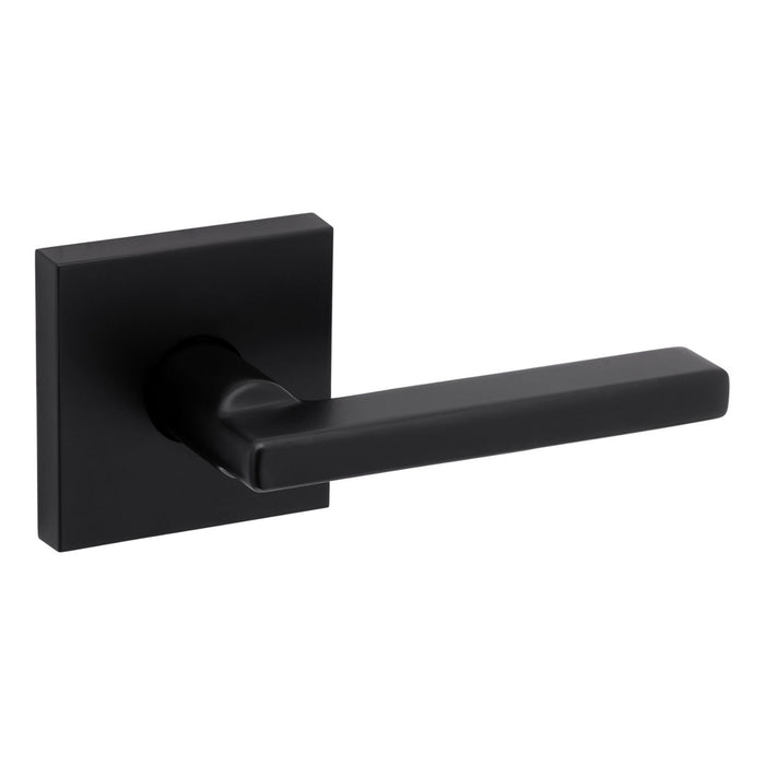 Matte black Weiser Halifax square door lever hall closet function
