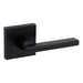 Matte black Weiser Halifax square door lever hall closet function