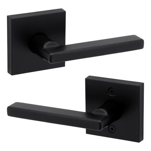 Weiser Halifax square passage door lever matte black modern interior door handle