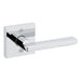Modern interior door with Weiser Halifax square lever handle in polished chrome