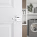 Polished chrome Weiser Halifax square passage lever modern door hardware