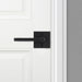Weiser Halifax square privacy lever installed on modern interior door