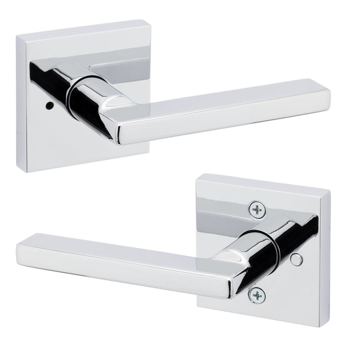 Weiser Halifax square privacy door lever polished chrome modern interior hardware