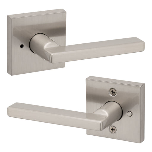 Weiser Halifax square privacy lever satin nickel modern interior door hardware