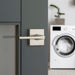 Weiser Lisbon Passage Door Lever Square Satin Nickel Installed on Interior Door