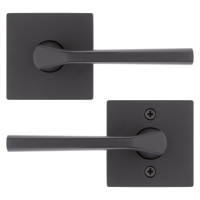 Weiser Lisbon Passage Door Lever Square Matte Black Hall Closet Door Handle