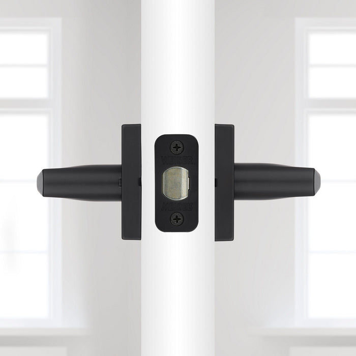 Weiser Lisbon Privacy Door Lever Square Matte Black Bedroom Bathroom Door Handle
