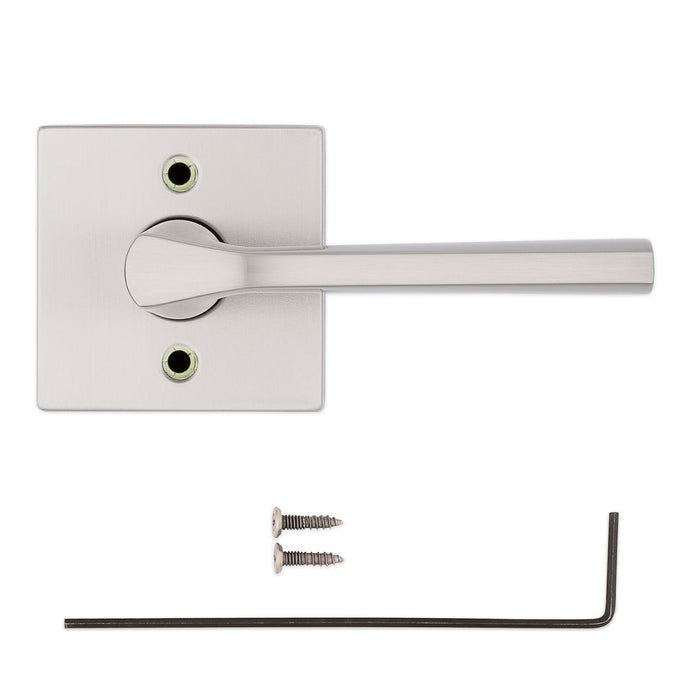 Weiser Lisbon square dummy door lever satin nickel inactive door handle