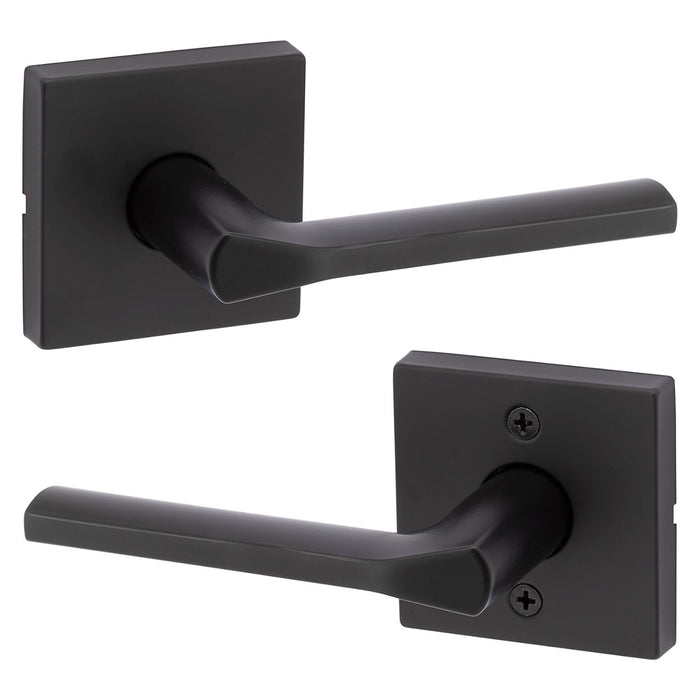 Weiser Lisbon Square Passage Door Lever Matte Black Interior Door Hardware Set