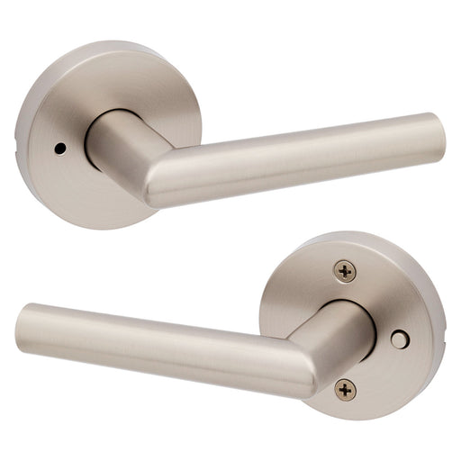 Weiser Milan Privacy Door Lever Round Satin Nickel Bedroom Bathroom Door Handle