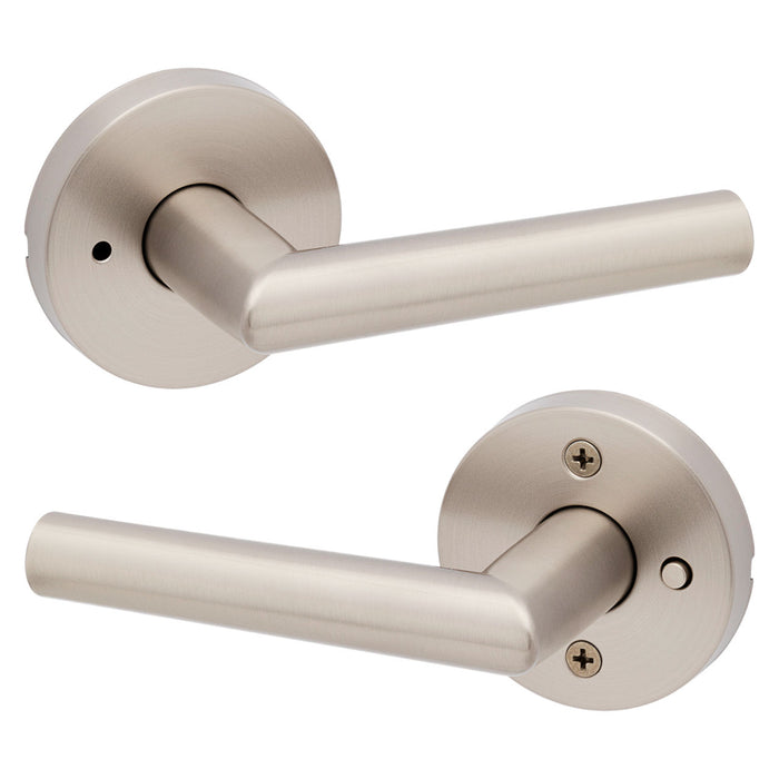 Weiser Milan Privacy Door Lever Round Satin Nickel Bedroom Bathroom Door Handle