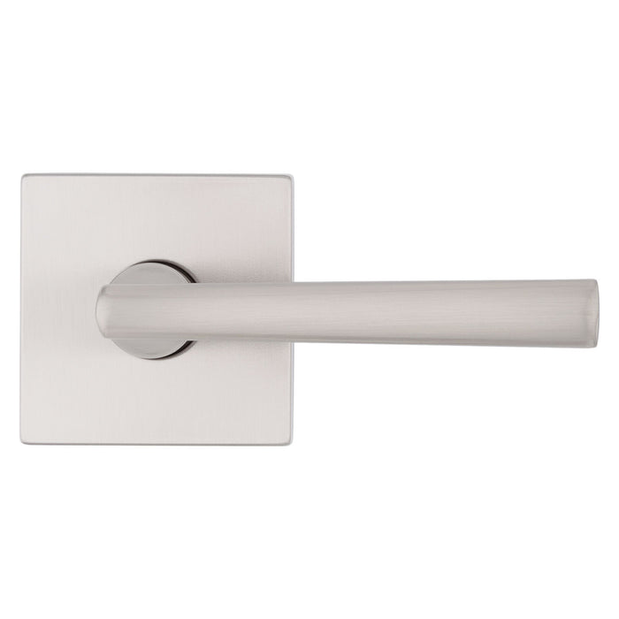 Front-facing view of the Weiser Montreal door lever showing the clean square rose.