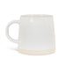 Back view of white 14 oz stoneware mug with wide natural-toned base